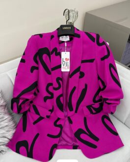 Abstract Print Blazer(Pink/Black)